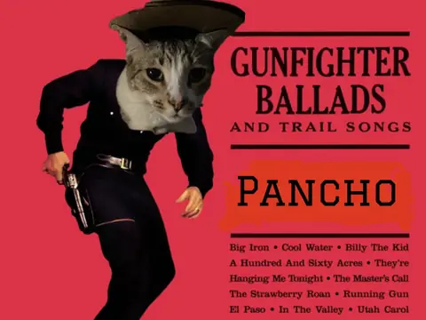 A playful western music album cover starring Pancho.